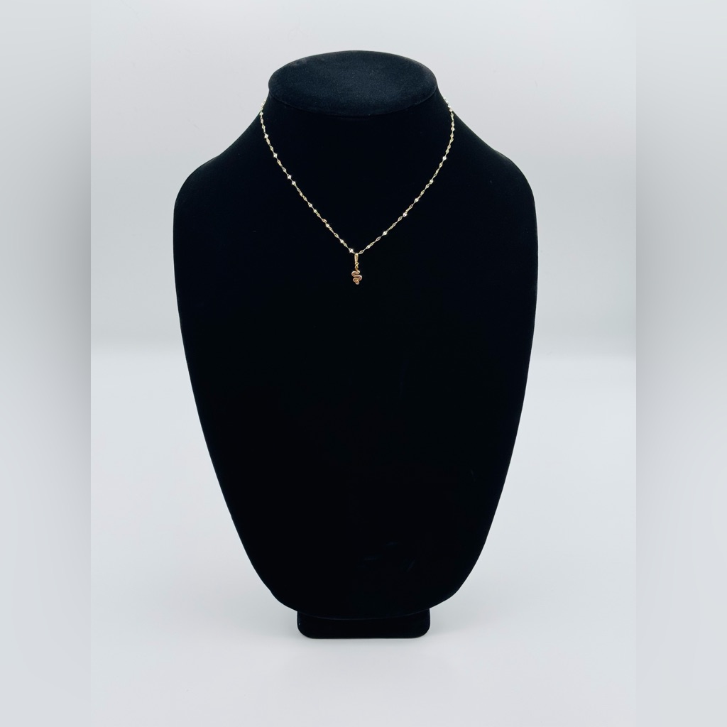 14k Gold Snake Serpent Pendant Mirror Chain Necklace 16in | New In Box